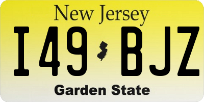 NJ license plate I49BJZ