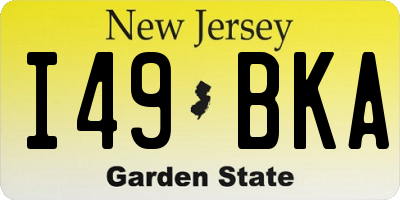 NJ license plate I49BKA