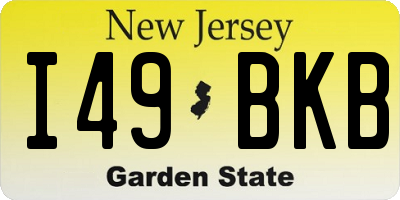 NJ license plate I49BKB