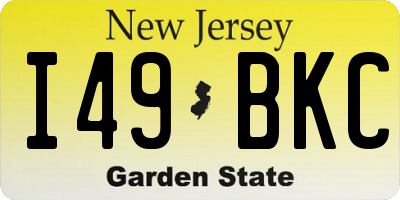 NJ license plate I49BKC