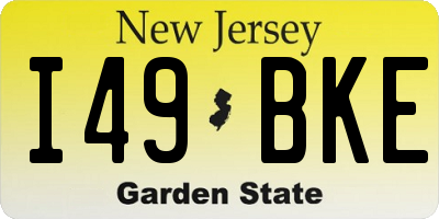 NJ license plate I49BKE