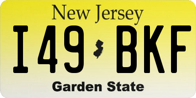 NJ license plate I49BKF