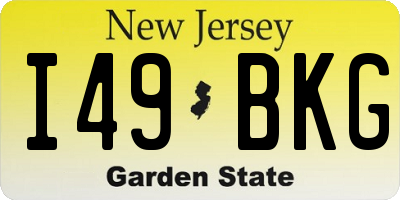 NJ license plate I49BKG