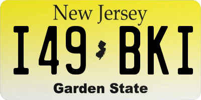 NJ license plate I49BKI