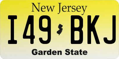 NJ license plate I49BKJ