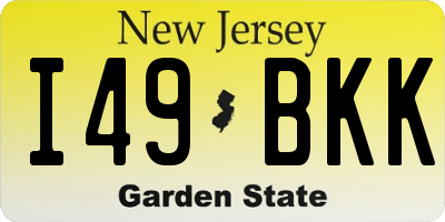 NJ license plate I49BKK