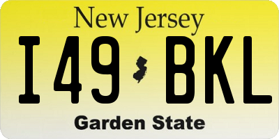 NJ license plate I49BKL