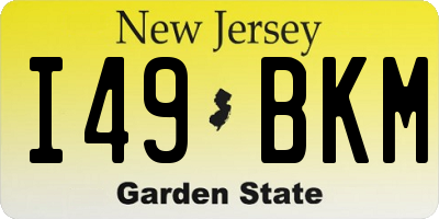 NJ license plate I49BKM