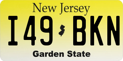 NJ license plate I49BKN