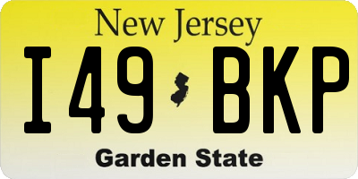 NJ license plate I49BKP