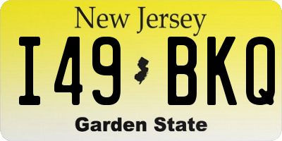 NJ license plate I49BKQ