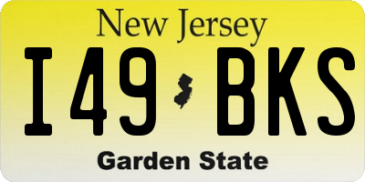 NJ license plate I49BKS