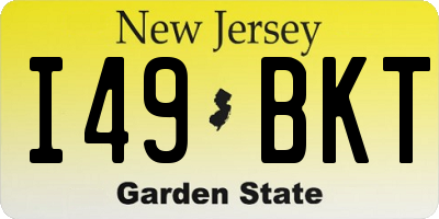 NJ license plate I49BKT
