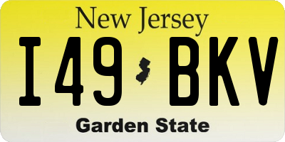 NJ license plate I49BKV