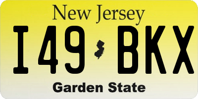NJ license plate I49BKX