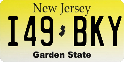 NJ license plate I49BKY