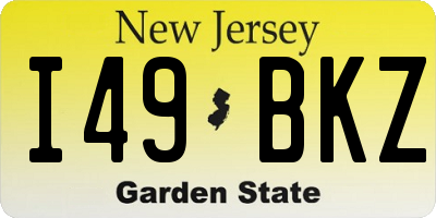 NJ license plate I49BKZ