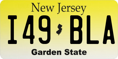 NJ license plate I49BLA