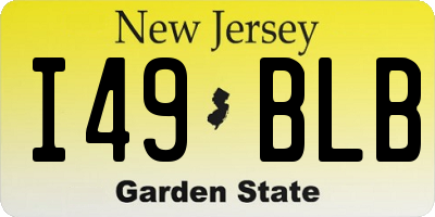 NJ license plate I49BLB