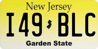 NJ license plate I49BLC