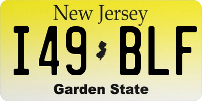 NJ license plate I49BLF