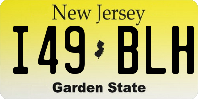 NJ license plate I49BLH