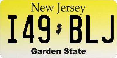 NJ license plate I49BLJ