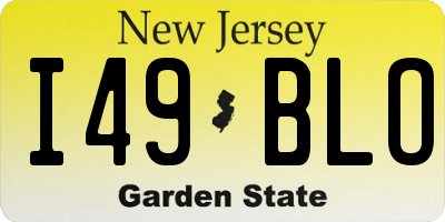 NJ license plate I49BLO