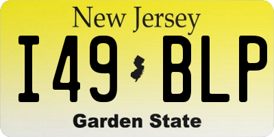 NJ license plate I49BLP
