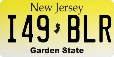 NJ license plate I49BLR