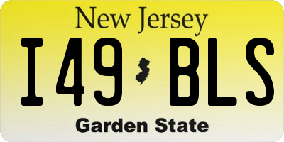 NJ license plate I49BLS
