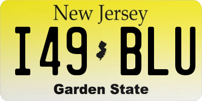 NJ license plate I49BLU