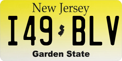 NJ license plate I49BLV