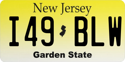 NJ license plate I49BLW