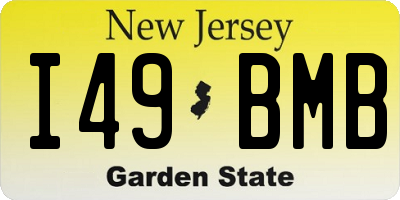 NJ license plate I49BMB