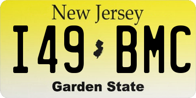 NJ license plate I49BMC
