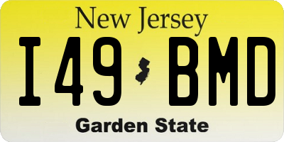 NJ license plate I49BMD