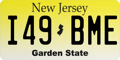 NJ license plate I49BME
