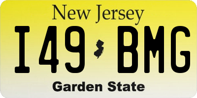 NJ license plate I49BMG