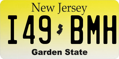 NJ license plate I49BMH