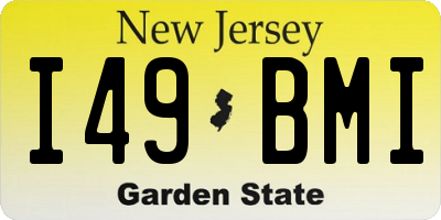 NJ license plate I49BMI