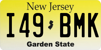 NJ license plate I49BMK