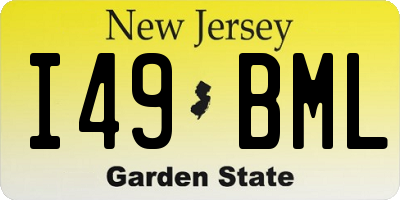 NJ license plate I49BML
