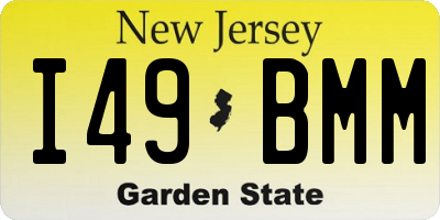 NJ license plate I49BMM