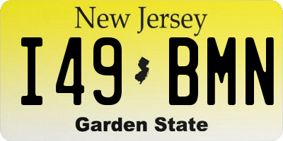 NJ license plate I49BMN