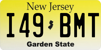 NJ license plate I49BMT
