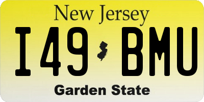 NJ license plate I49BMU