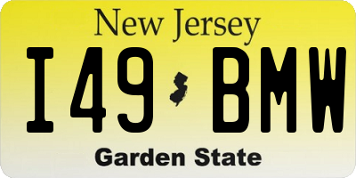 NJ license plate I49BMW