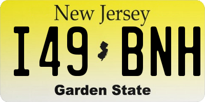 NJ license plate I49BNH