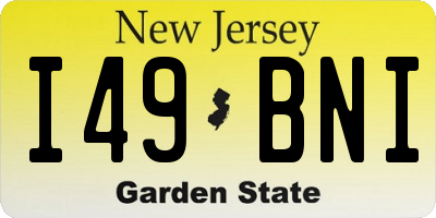 NJ license plate I49BNI